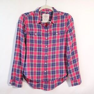 So Authentic American Heritage Shirt Women Button Down Long Sleeve Shirt SIZE S